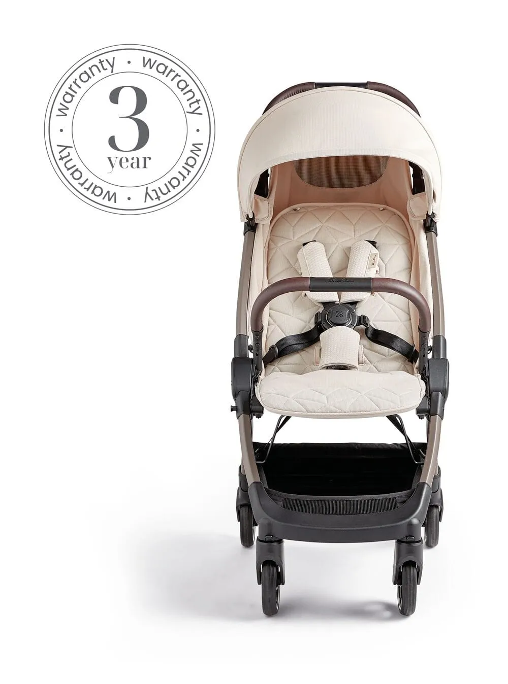 Silver Cross Clic Stroller with Snack Tray and Travel Bag - Almond