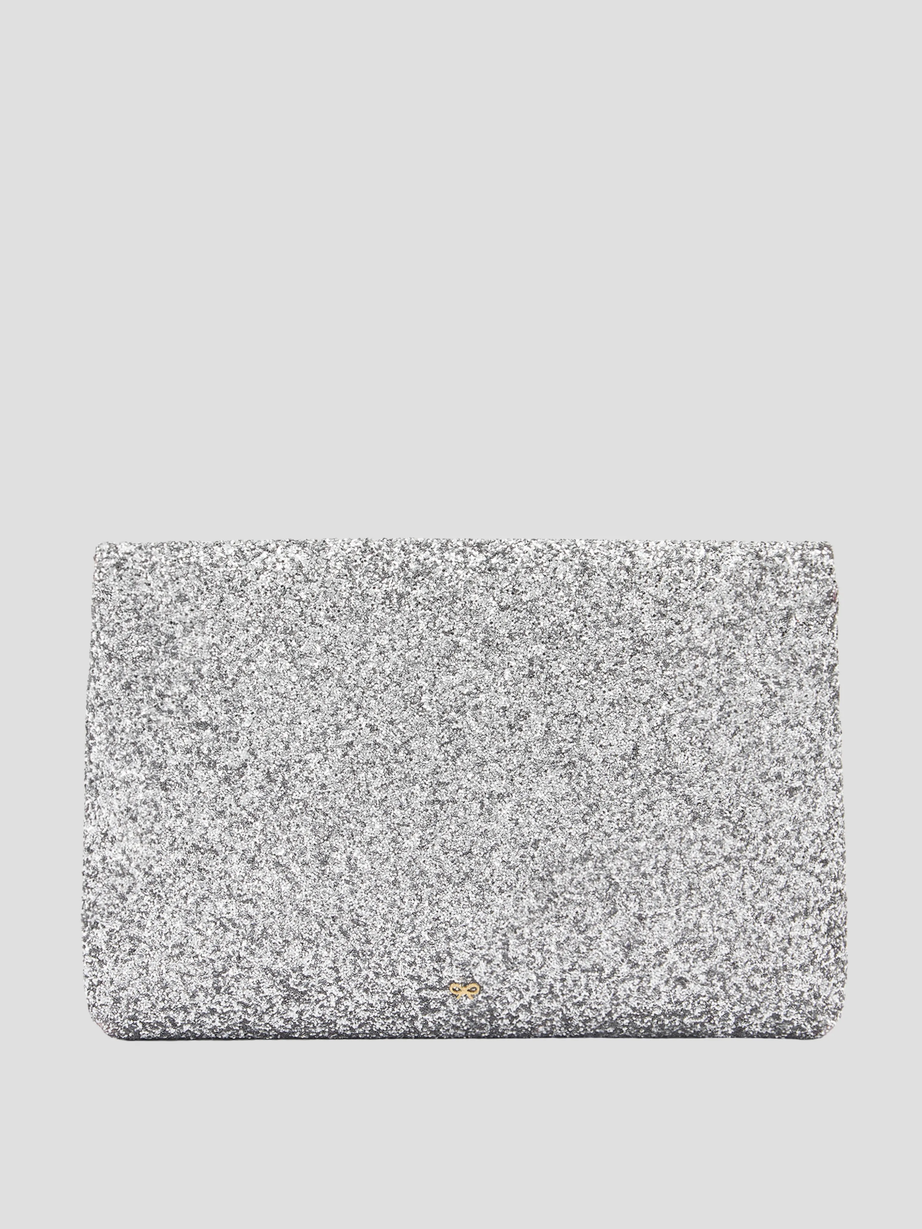 Silver Valorie Clutch in Glitter