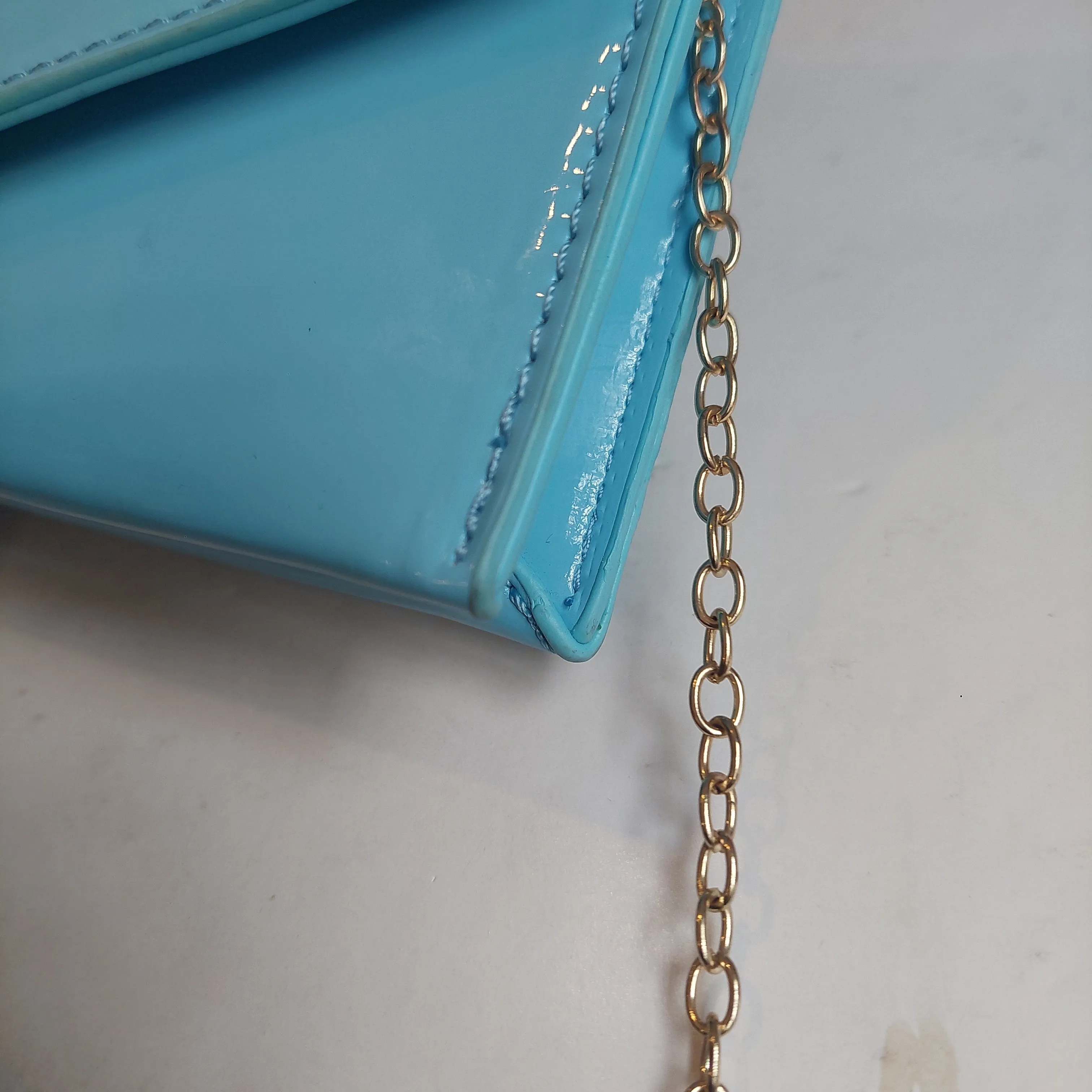 Steve Madden Blue Patent Convertible Clutch | Brand New |