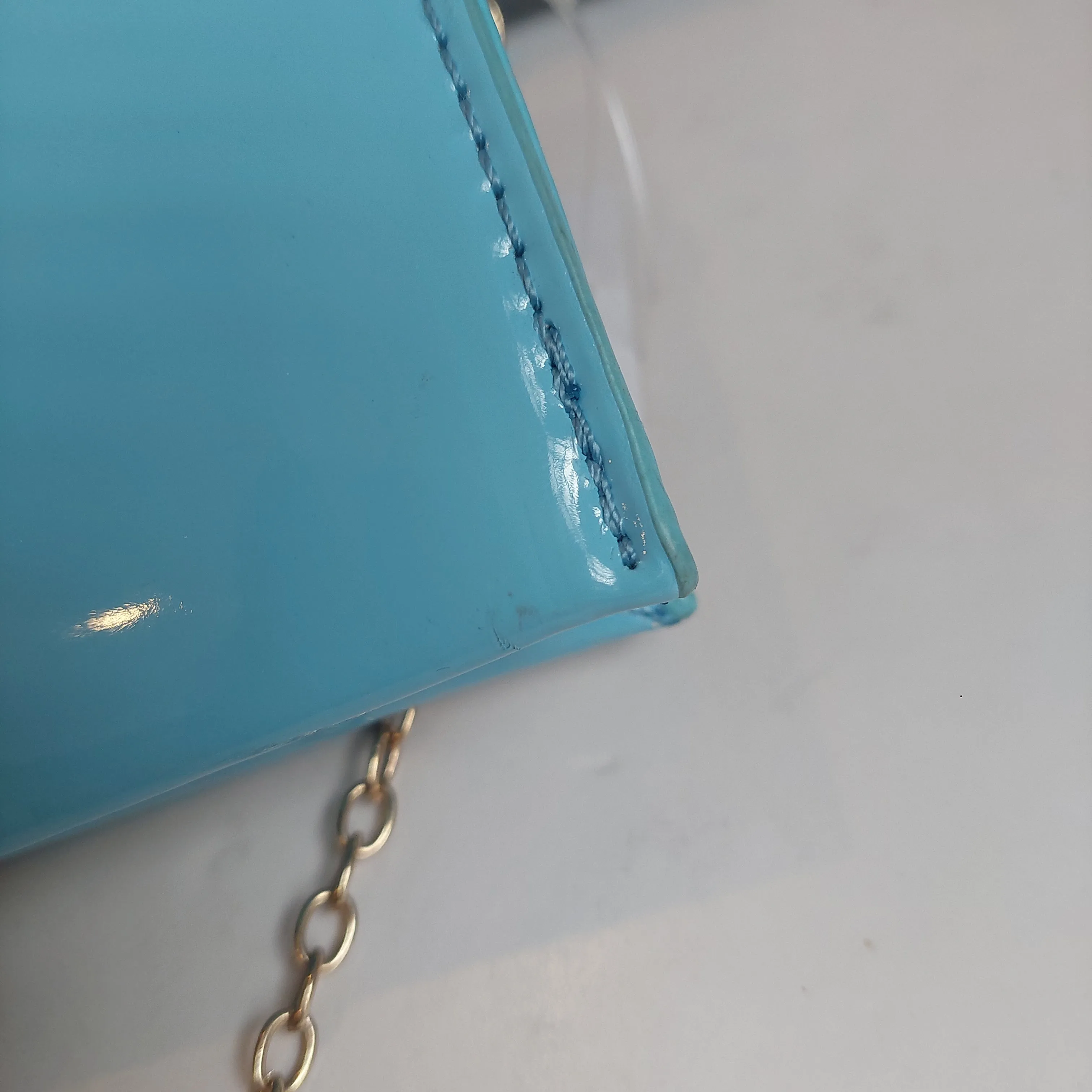 Steve Madden Blue Patent Convertible Clutch | Brand New |