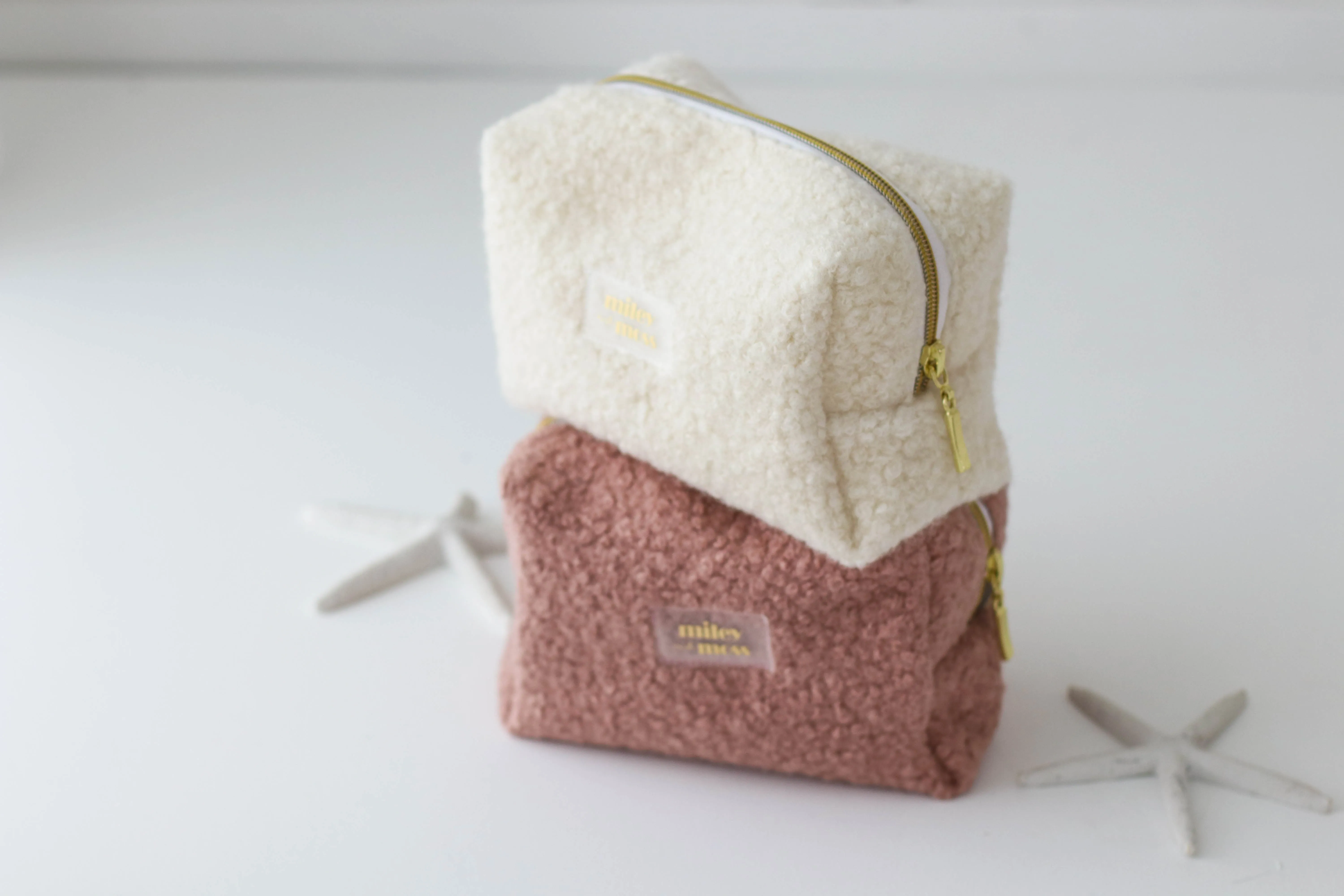 Teddy make up bag - ECRU- 2 sizes available