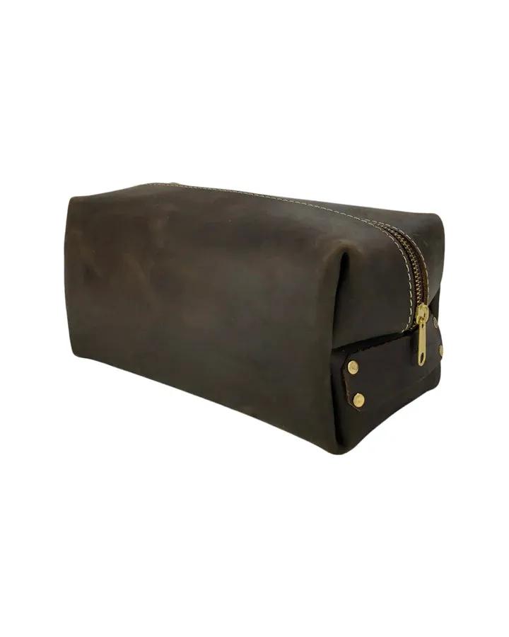 The Macintrye Toiletry Bag (Aged Bourbon or Brick)