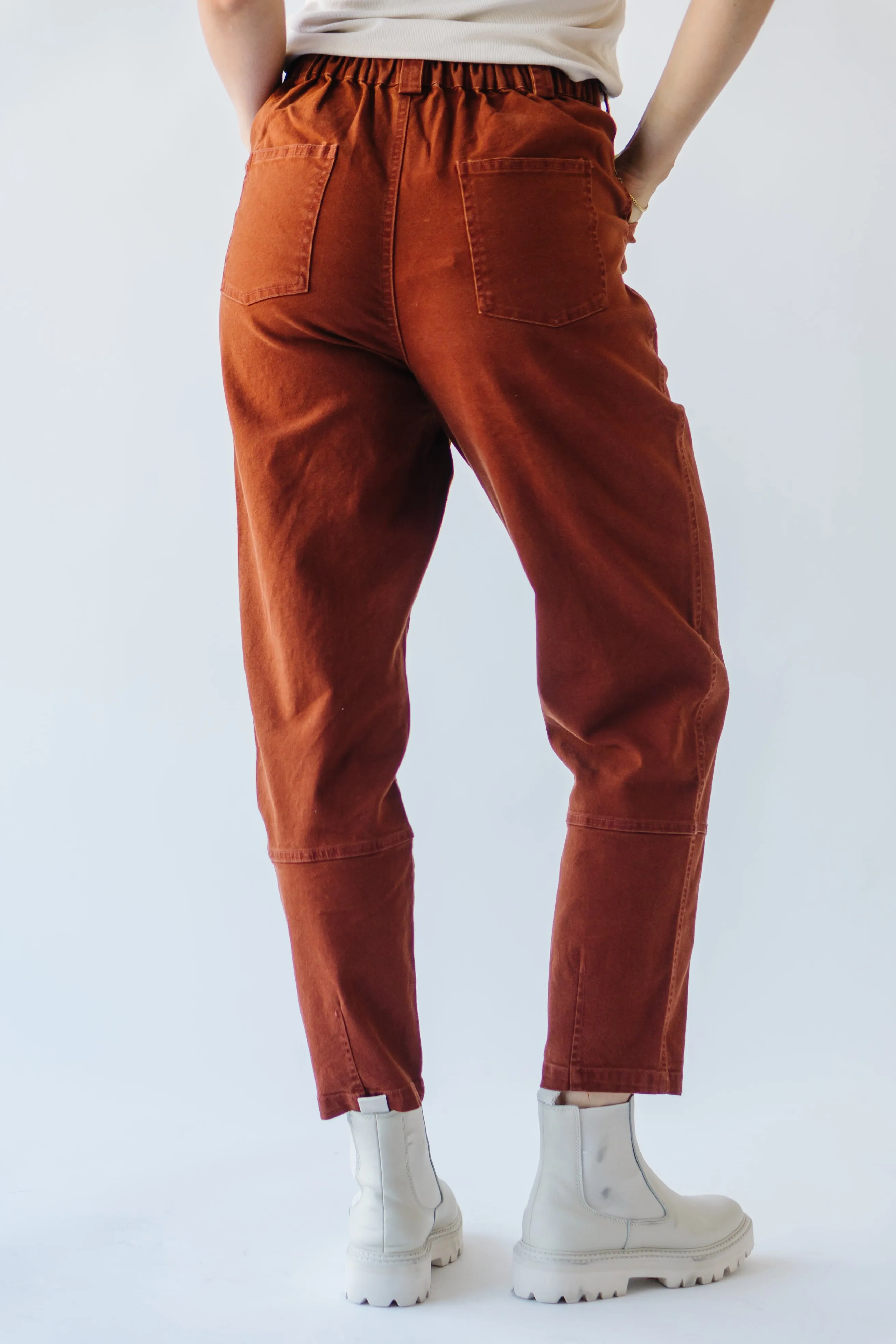 The Watkins High Rise Paper Bag Jean in Rust