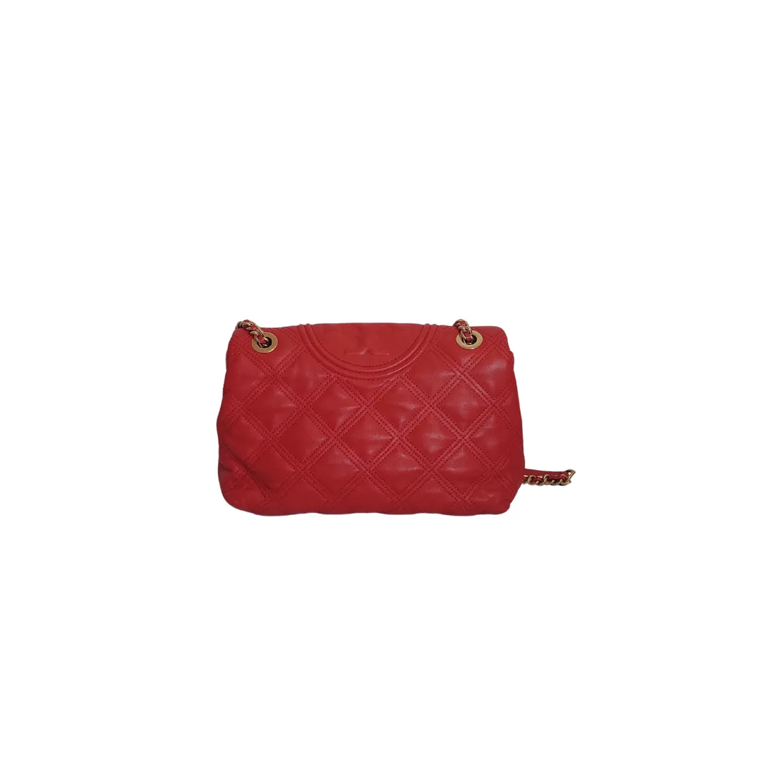 Tory Burch Red Soft Leather 'Fleming' Shoulder Bag | Like New |