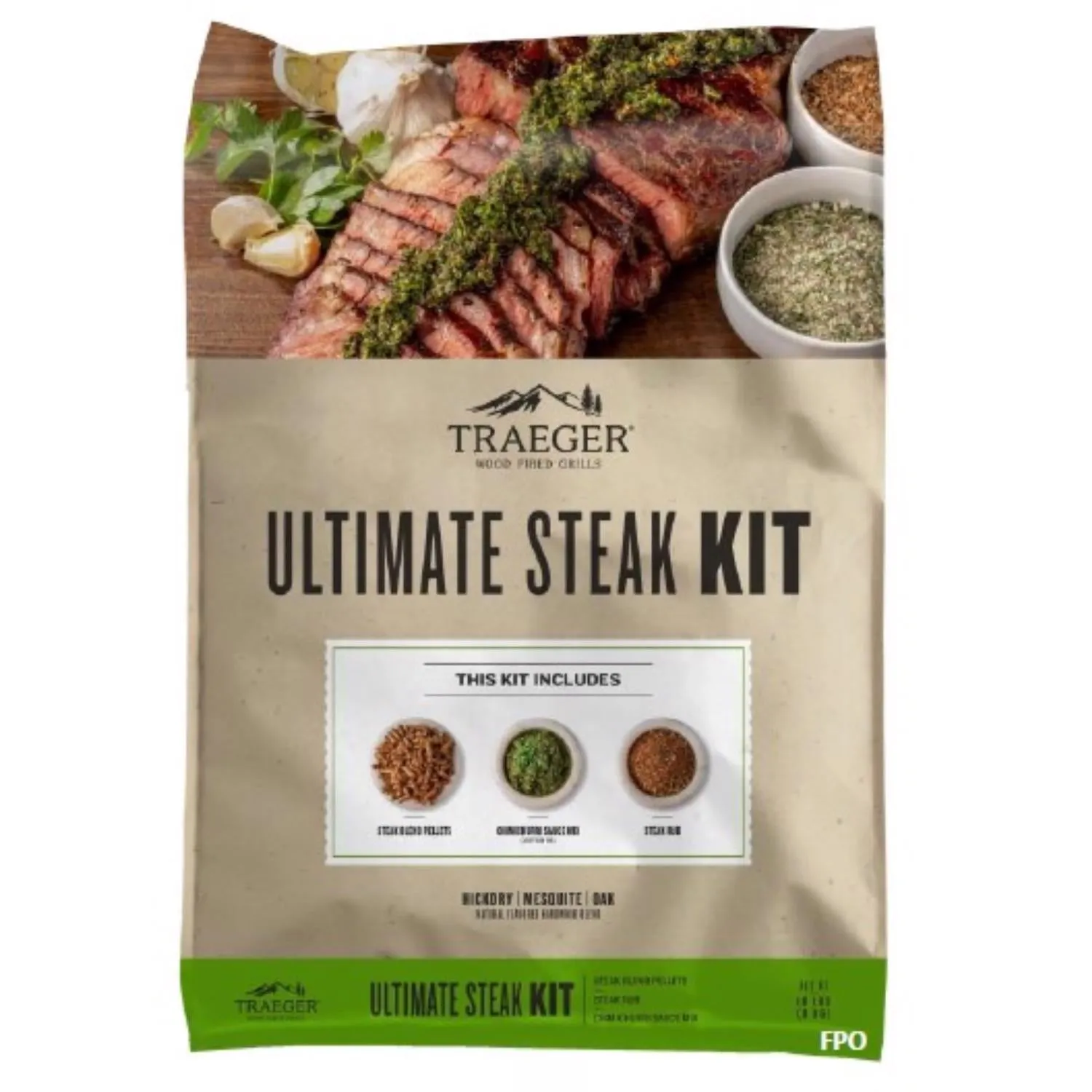 Traeger Pel355 Steak Blend Pellet Kit Hardwood 18 Lb Bag