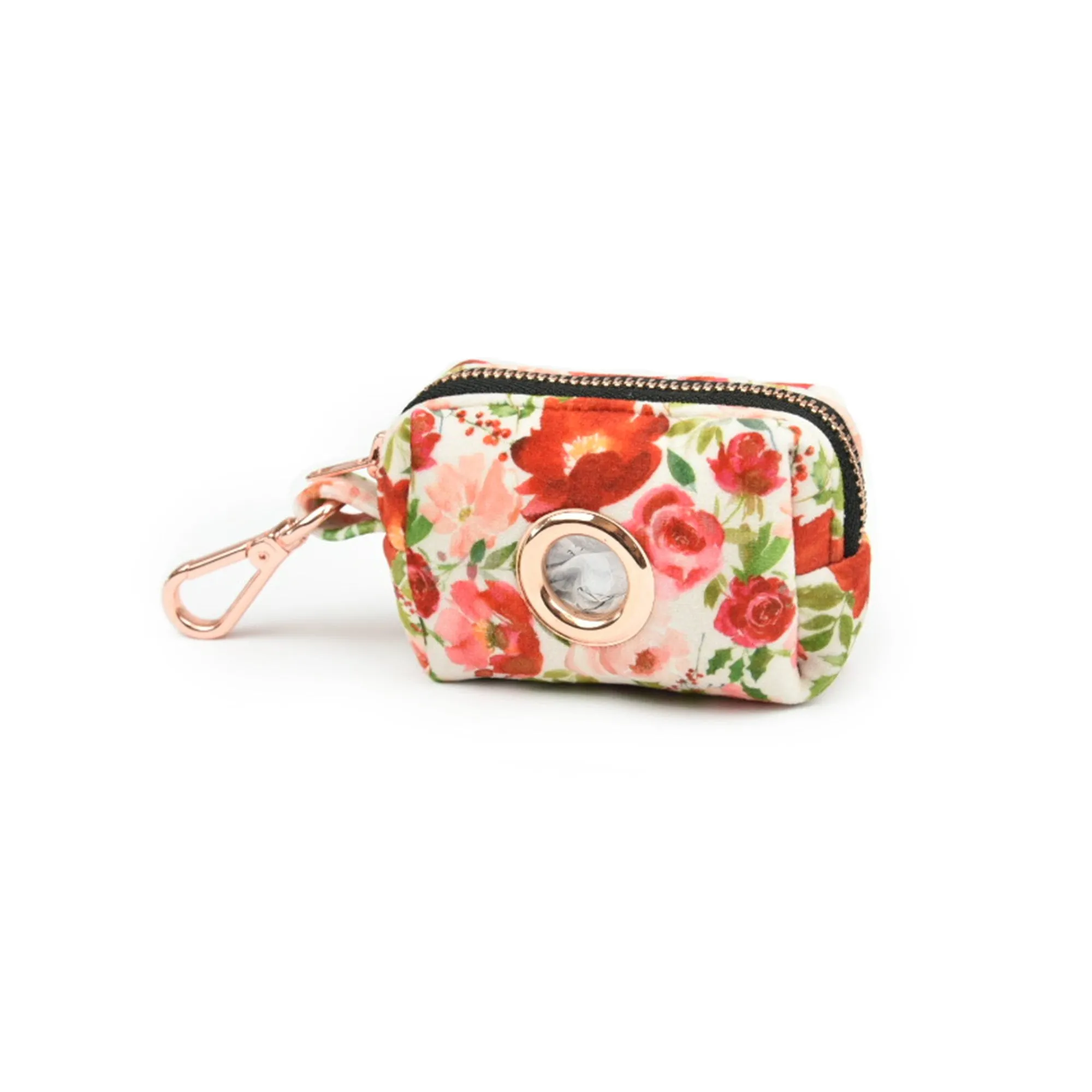 Velvet Poop Bag Holder // Holly Floral