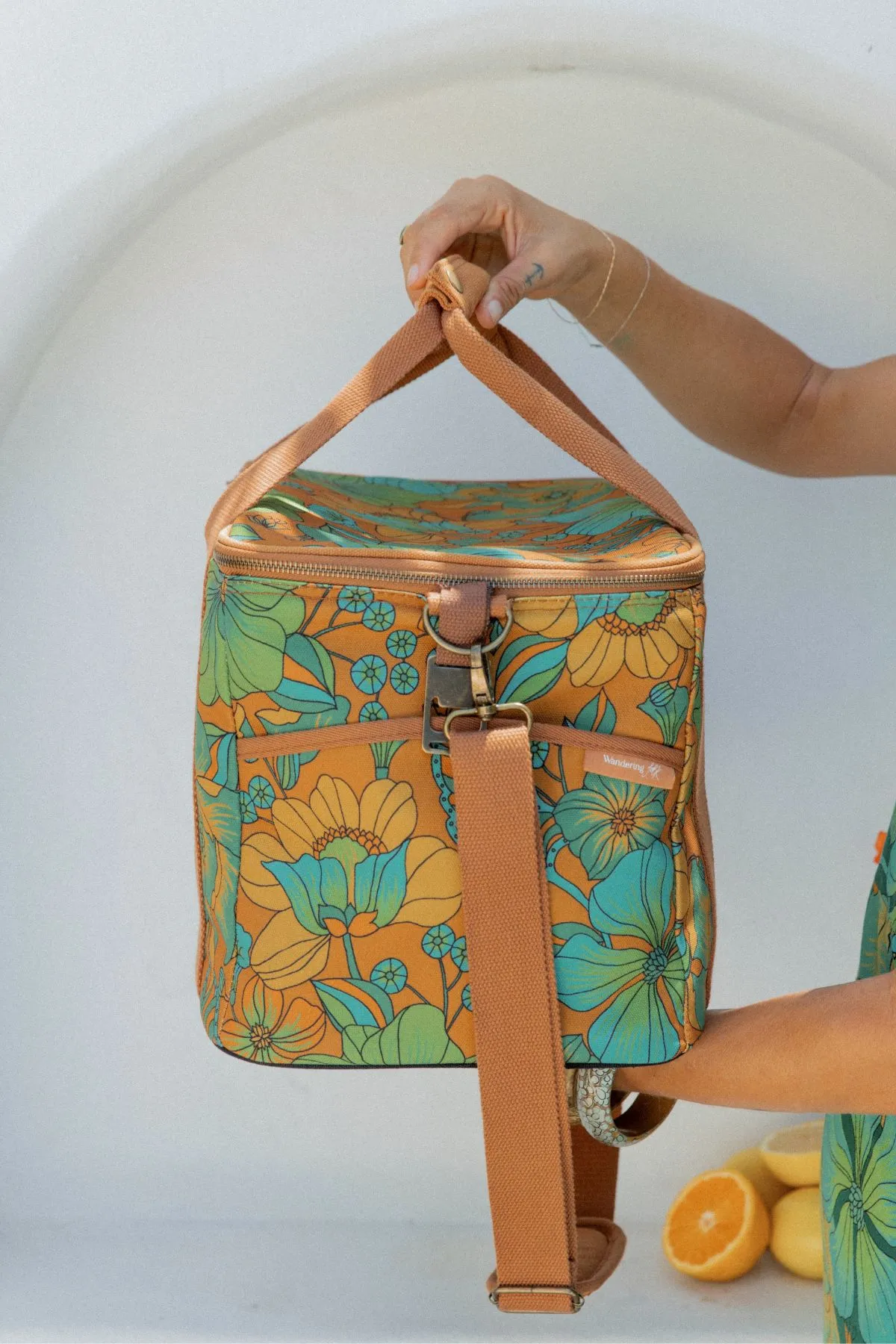 Wandering Folk x Nine Lives Bazaar - Land of the Sun Cooler Bag - Tan